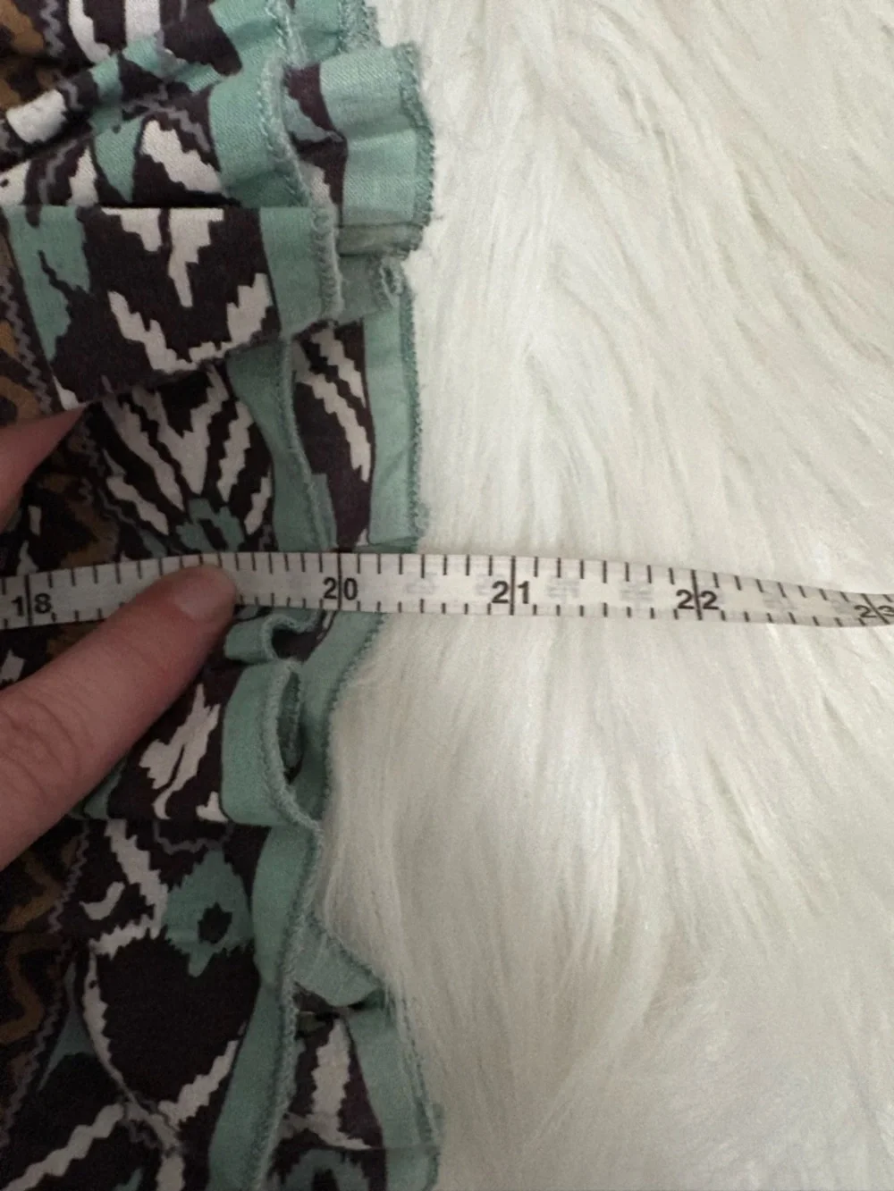 Vintage Boho Indie Hippie Festival Cotton Tiered Brown Teal Print Petite Skirt